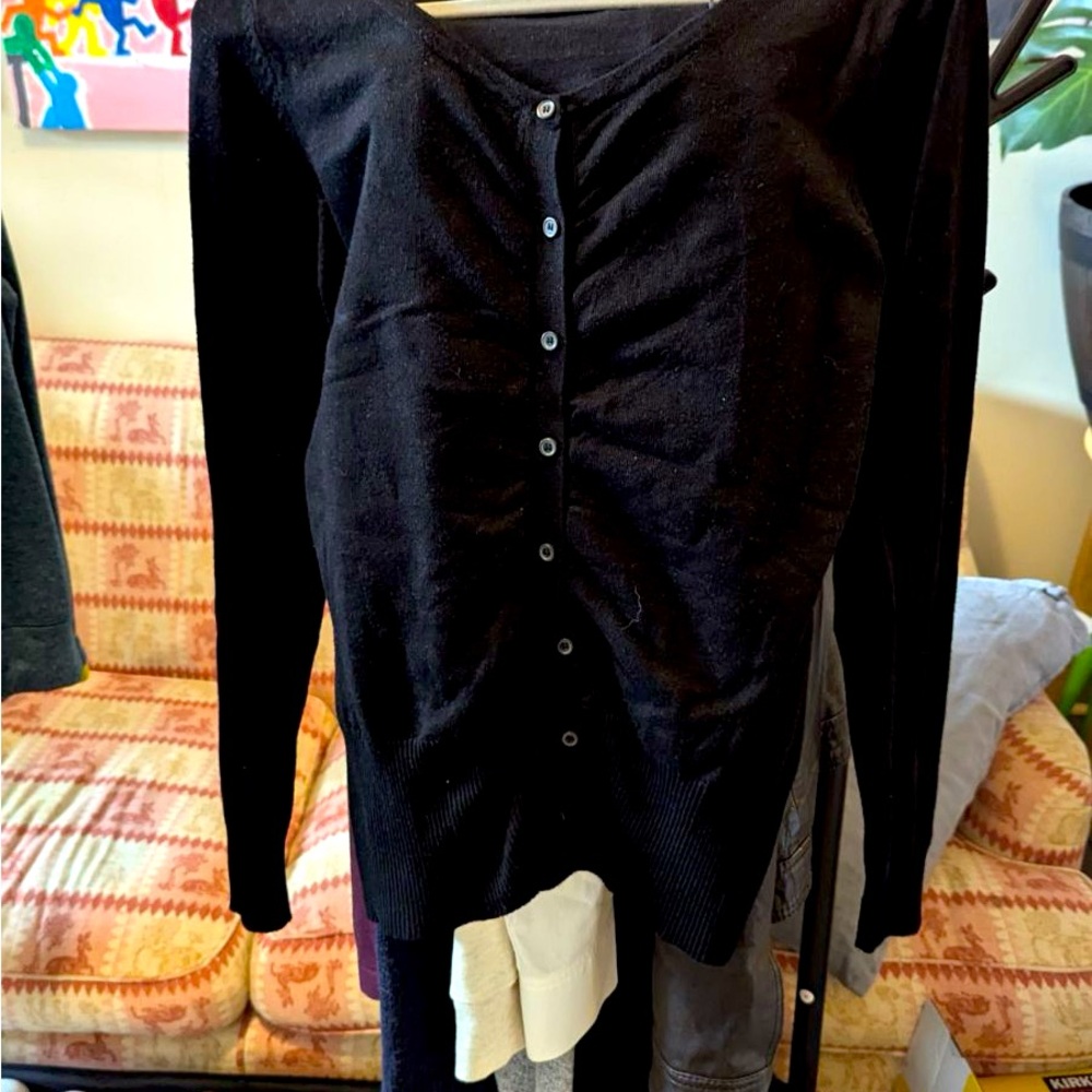 Suzy Shier Low Neck Cardigan Sweater